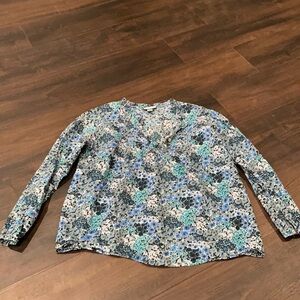 Papo d’Anjo Girls Floral Top Blue Green Size 8Y